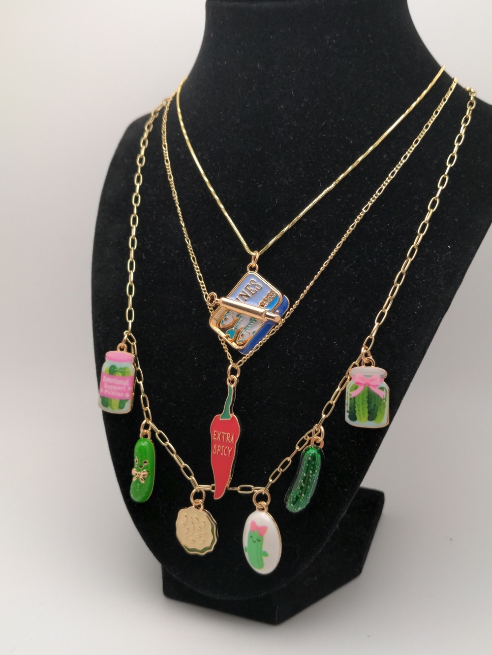 Novelty Sardine Can Pendant Necklace - Blue Accents - Picture 7 of 7